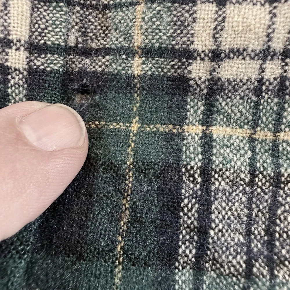 VTG Pendleton Wool Flannel Shirt Mens Large Green Dress Campbell‎ Tartan USA